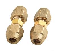 2PCS Copper Pipe Double Nipple Connector Effective for Air Conditioning Use with Smooth Installation (5/8(1/4(6.35mm))
