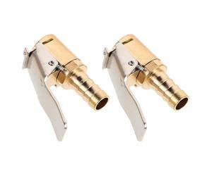 2pcs Copper Tire Air Chuck Adapter Quick Inflation Nozzle 8mm | Clip-on Valve Connection, Versatile Fit for Scooter Wheels, Bicycle Repair Stations, Mechanics and Emergency Roadside Use