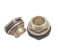 2PCS Copper Water Tank Connector Male Brass Pipe Single Loose Key Swivel Fittings Nut Jointer Bulkhead Fitting (Size : 3/4Inch)