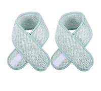 2pcs Coral Fleece Self-adhesive Facial Headband Green