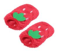 2pcs Coral Fleece Winter Dog Rabbit Coat for Small Pet Dogs Red | Breathable, Easy to Put, Warm Comfort, Costume Use, 2xs Size, Bright Red