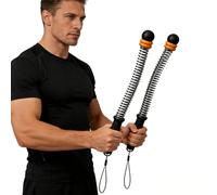 2PCS Cordless Battle Ropes for Home Gym, Portable Weighted Workout Ropes for Men Women, Ropeless Exercise Equipment for Cardio Training Arm Strength, Non-Slip Handles, Black Orange