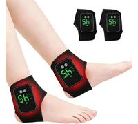 2Pcs Cordless Foot Massager with 3 Vibration Modes 5 Heat Levels,Foot and Ankle Massagers for Pain and Circulation,Triple Therapy Foot Massager for Home and Travel Daily Using (Black)