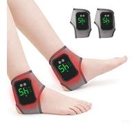 2Pcs Cordless Foot Massager with 3 Vibration Modes 5 Heat Levels,Foot and Ankle Massagers for Pain and Circulation,Triple Therapy Foot Massager for Home and Travel Daily Using (Grey)