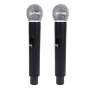 2PCS Cordless Microphones, UHF Metal Rechargeable Cordless Dynamic Mic System with Receiver, 328ft Range, Handheld Microphone for Karaoke Party Stage Performance