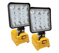 2pcs Cordless Work Light Compatible with DEWALT 20V Battery.48W 3800LM Wide Beam Flood Light with Two USB Charging Port Flashlight for Emergency,Workshop,Garage.(No Battery)