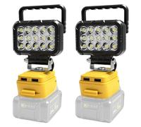 2pcs Cordless Work Light Compatible with DEWALT 20V Battery.58W 4800LM Wide Beam Flood Light with Two USB Charging Port Flashlight for Emergency,Workshop,Garage.(No Battery)