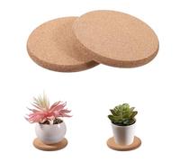2PCS Cork Coasters, Thickening Absorbent Heat Resistant Tea or Coffee Coaster for Drink Cup and Reusable Double Layers Cork Plant Coasters Mats