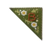 2PCS Corner Hand Embroidered Letter Stitched Felt for Book Reading Lovers Meaningful Bookmark for Book Lovers(Green-B)