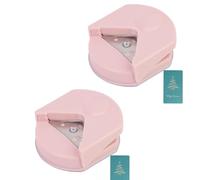 2Pcs Corner Round Edge Cutter Rounding Tool for Paper Crafts, Paper Cutting, and Edge Shaping, Round Corner Multifunctional for Card Making and Scrapbookin Punches and Crafts (Pink)