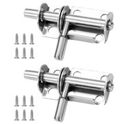 2Pcs Corrosion Resistance Bolt Sliding Door Lock Stainless Steel Latch Sliding Door Lock Rust Proof Durable Door Bolts Locks Door Latches Screws for Cabinet Internal Door