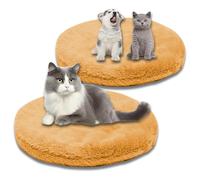 2PCS Cosy Calming Cat Beds Blanket Washable,Luxury Cats Mat Soft Fluffy Premium Flannel Pet Cushion Pad Double-sided Warm dog Bed (Orange,XL-75CM-Round)