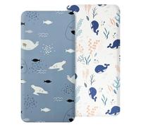 2Pcs Cot Sheets 120x60 Fitted Baby Fitted Sheets Newborn Pram Sheets Fitted Microfiber Breathable Crib Baby Bassinet Sheet Cozy and Lightweight Travel Cot Fitted Sheets for Moses Basket or Baby Cradle