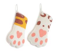 2pcs Cotton Cartoon Paw Baby Bath Scrubber for Bathing