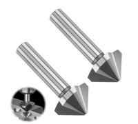 2PCS Countersink Drill Bit HSS 6542 90° 25mm Chamfer Cutter 3-Flute High-Speed Steel Positioning Drill Bit Compatible with Bosch DeWalt Makita Wood Metal Steel Stainless Steel Machine Tools