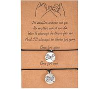 2Pcs Couple Bracelet Handmade Spouse Bracelet Pinky Promise Pendant Matching Wrist Chain Adjustable Friendship Brace Lace Wristband with Card Gift Jewelry for Women Men Accessories Clever