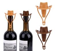 2pcs Cowboy Hat Wine Stopper, Reusable Silicone Wine Bottle Sealer Fun Decorative Topper Novelty Kitchen Gadgets & Bar Accessories for Beer Champagne Whiskey