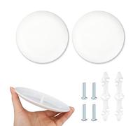 2pcs CP3540 Ceiling Cover Plate, Plastic Round Electrical Box Cover for 3-1/2" to 4" Holes Wall Smog Detector Light Fan Fixture Hole Concealer (White)
