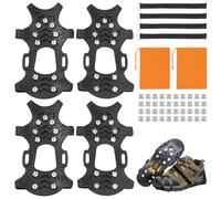 2PCS Crampons,Ice Cleats for Shoes and Boots,Ice Spikes for Walking Boots,for Men Women, Winter Walking Hiking Outdoor Fishing (With Storage bag, Replace ice spikes*40)