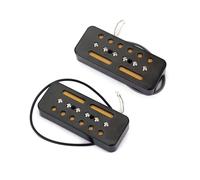 2Pcs Cream/black Single Coil Soap Bar Pickups For P-90 P90 For LP For Gb Electric Guitar Parts 50mm / 52mm Hole(Schwarz)