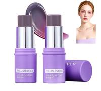 2PCS Cream Blush Stick pH-Activated,pH Blush Multi-Use for Eyes,Lips Cheeks