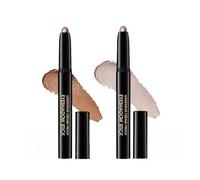 2PCS Cream Eyeshadow Stick - Waterproof Smudge Proof Eyeshadow Pencil & Shimmer Eye Shadow Stick, Long Lasting Glitter Ombre Eye Crayon Easy Glide Eye Makeup for Mature Women Travel(Caramel Champagne)