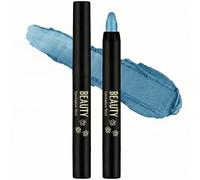 2PCS Creamy Waterproof Eyeshadow Stick - Long-Lasting Shimmering Blue Color for Sensitive Eyes, Velvety Smooth & Smudge-Proof Twist-Up Crayon (Shimmering Ocean Blue)