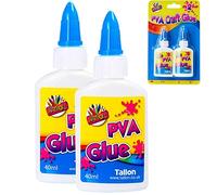2PCs Creative Activity PVA Glue Bottles 40ml- Non-Toxic PVA Glue for Crafting Adhesive Arts and Crafts for Kids Clear PVA Glue