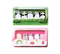 2pcs Creative Animal Index Sticky Notes Set, Fun Shaped Small Post It for Students and Office, Sticky Notes for Quick Memos, Study, Planners, and Organizing Tasks,Index Stickers for School (Panda Cat)