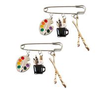 2pcs Creative Art Brooch, Artistic Style Creative Brooch Pins, Unique Metal Badge and Clothes Accessories,Funny Pin Badges for Clothes, Scarves, Hats, Can Be Given As Funny Gifts to Friend