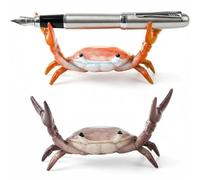 2PCS Creative Crab Pen Holder Weightlifting Crab Desk Stand Bracket Storage Rack Pencil Holders Desk Supplies Holders Desk Accessories and Workspace Organizers Pen Holder for Desk (RED/PURPLE)