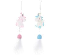 2pcs Creative Resin Unicorn Wind Chime Hanging Decor for Room