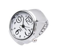 2pcs Creative Ring Watches for Men and Women Quartz Movement, Metal Material, White Colour, Mini Time Display and Big Numbers, Stylish Couple Gifts