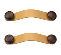 2PCS Creative Wooden Drawer Knobs Simple Cabinet Pulls Solid Wood Hardware Leather Handle Decorative Cupboard Door Knob and Pull with Screws Home Improvement Decoration