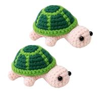 2PCS Crochet Animals, Handmade Turtle Plush Toys, Emotional Support Gifts for Women, Friends, Family, Coworkers, Stress Relief Companion, Office Desk Motivation Decor