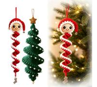 2Pcs Crochet Snowman Spiral Ornament DIY Kit for Beginners