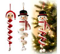 2Pcs Crochet Snowman Spiral Ornament DIY Kit for Beginners