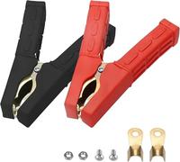 2PCS Crocodile Clamp, Pure Copper 500A Car Battery Charger Clamps Power Replacement Battery Alligator Clips Jumper Cables Clamp Welding Machine clamp Suitable for 12V 24V 36V Input
