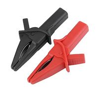 2Pcs Crocodile Clips Electrical Insulated Red Black Alligator Clips Electrical Oscilloscope Accesories for Testing Cable