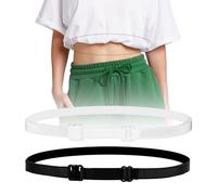 2pcs Crop Tuck Bands, Adjustable Shirt Tuck Band Elastic Belt for Women, Transform Your Style (Black+White)