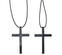 2Pcs Cross Hanging Ornaments for Car Rear View Mirror, Metal Cross Pendant Car Hanging Accessories, Fashion Car Mirror Pendant Charm for Car, Truck, Home Decoration (Silver)