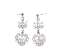 2Pcs Crossed Five-Pointed Star Moon Love Bowknot Earrings All-matched Earrings Retro Simple Suitable For Ladies Five-pointed Star Moon Love Heart Bowknot For Girls