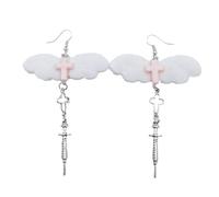 2Pcs Crossed Five-Pointed Star Moon Love Bowknot Earrings All-matched Earrings Retro Simple Suitable For Ladies Five-pointed Star Moon Love Heart Bowknot For Girls