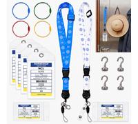 2Pcs Cruise Lanyards for P&O, Marella MSC and More with Detachable Card Holders Waterproof Clear Durable PVC Cruise Lanyard for Cards for All Cruise Ship Key Cards Accessory (White+Blue)