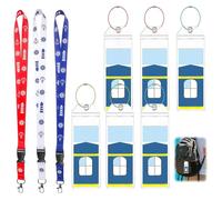 2Pcs Cruise Lanyards for P&O, Marella MSC and More with Detachable Card Holders Waterproof Clear Durable PVC Cruise Lanyard for Cards for All Cruise Ship Key Cards Accessory (RED+White+Blue)