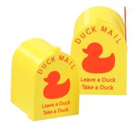 2Pcs Cruising Duck Mini Mailbox Door Magnet, Funny Yellow Duck Mailbox Decoration with Movable Flag, Cruise Ship Door Decor for Family Fun, Outdoor Maîlbox, Boat, Home