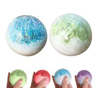 2Pcs Crunchy Stress Ball - Slow Rebound, Handmade, Hand Ball, Noisy Squeeze Toys | Squeeze Balls for Studying, Working, or Meditating, Classrooms, Offices, Home Relaxation Areas