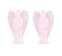 2PCS Crystal Angel Ornament,Guardian Angel Guardian, Angels Figurines Angels Rose Quartz Angel Angel Rose Figurine with Serenity Prayer Card Crystal, 4 X 2.5 X 1cm