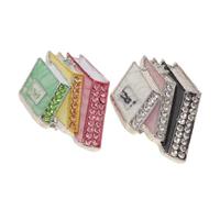 2pcs Crystal Book Brooch with Zinc Alloy and Butterfly Clasp | 3d Stacked Design, Bright Glossy Enamel Finish, for Librarians, Shirts, School Season and Teacher’s Day