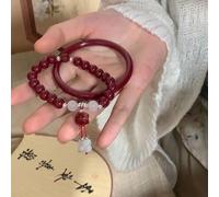 2PCS Crystal Bracelets for Women Vintage Lion Beaded Bracelet The Year of Your Life Little Vermilion Jingle Bracelet Red String Bracelet with Cinnabar for Protection,Feng Shui Bracelet
